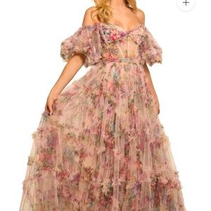Sherri Hill 55541 Blush Floral Corset Size 14 NWOT